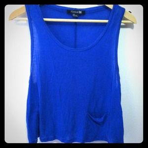 Blue crop tank top