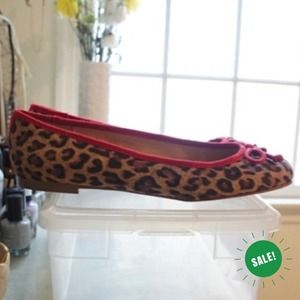 🔛SALE: Leopard Ballet Flats with Red Trim & Bow