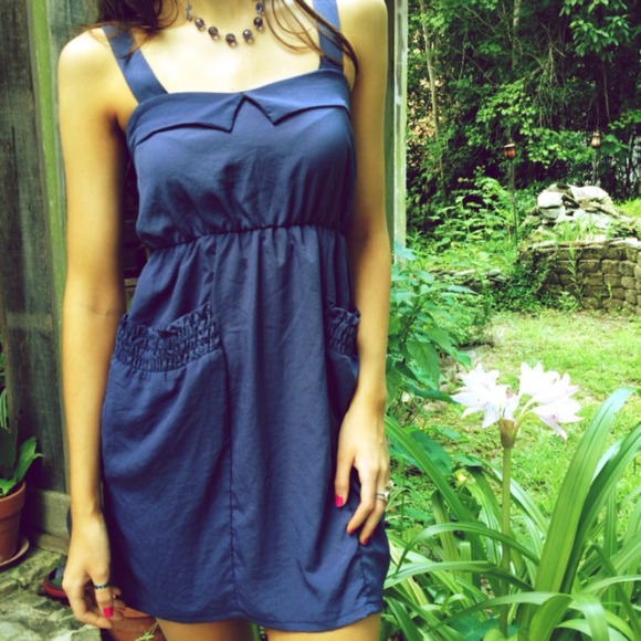 ❤SOLD❤Cute Navy Blue Sun Dress by Lulu's