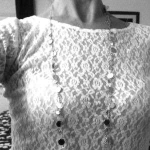 White stretchy lace sexy top