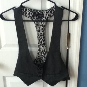 Pin strip and leopard vest