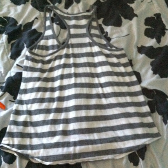 Express Grey Striped Tank Top - Picture 2 of 3