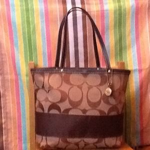 Reserved REDUCED Negotiable Coach Signature Tote
