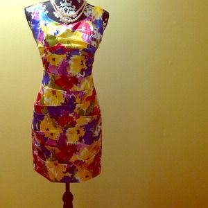 Gathered floral dress