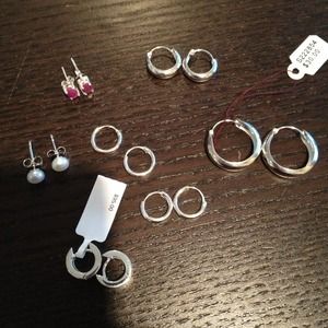 SUPER SALE!!! sterling silver pairs of earrings