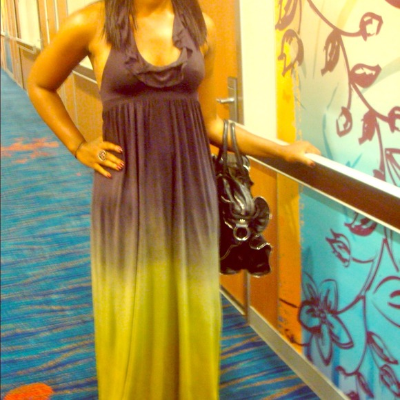 Long ombré halter dress