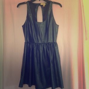 NWOT Princess Vera Wang Greyish Blue Leather Dress
