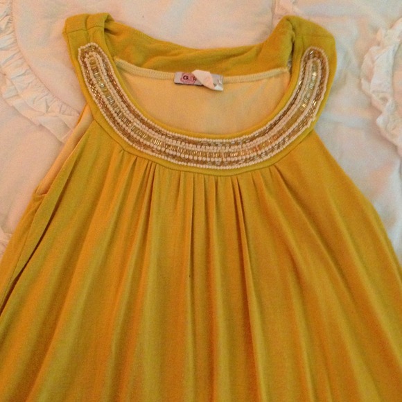 Beaded yellow bubble dress