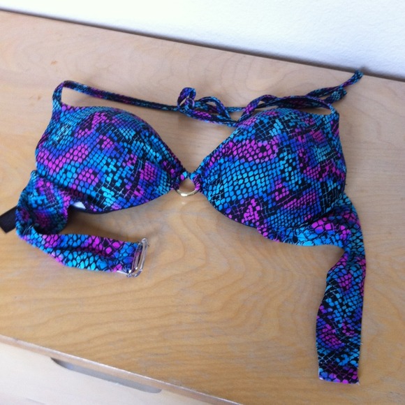 Snakeskin Neon Bathing Suit top