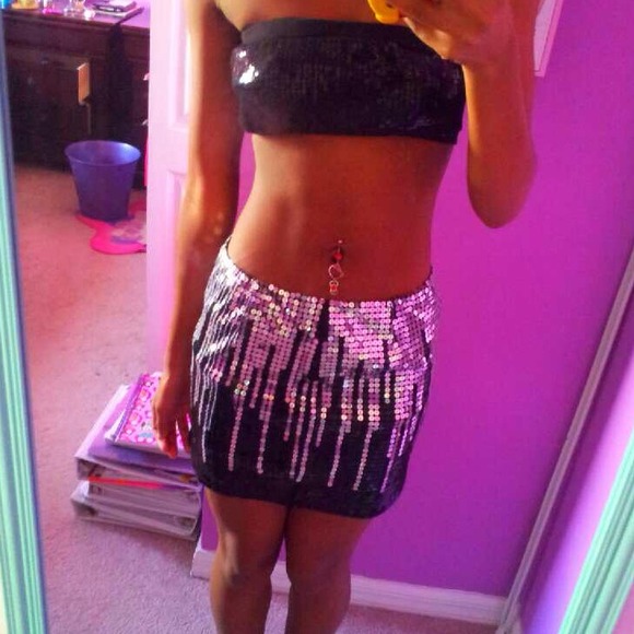 Sequin mini skirt