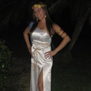 Custom made white toga dress with all accessories