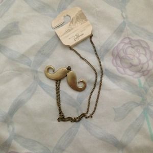 Gold Mustache Necklace