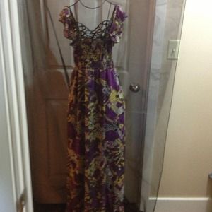 NEW long💜purple print dress SAVE $53 off list $🌷