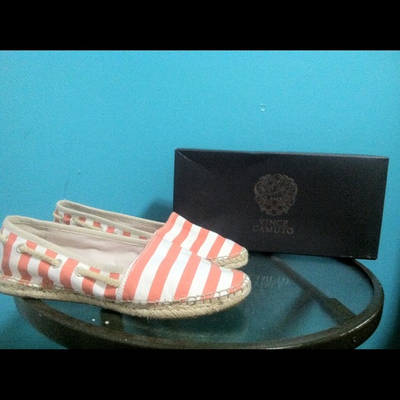 SALE.  Vince Camuto striped coral flats slipper
