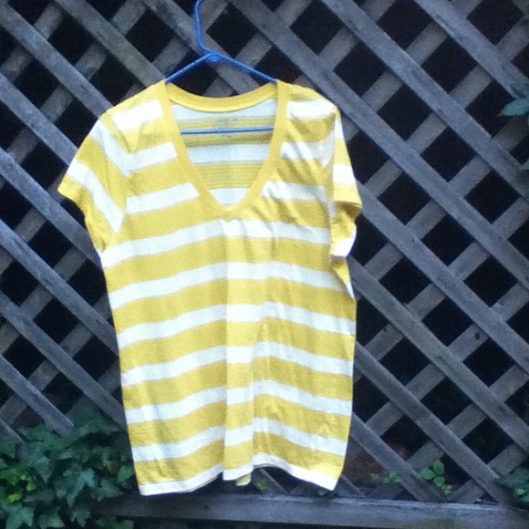 🚫SOLD (eBay)🚫Sheer Yellow/White Stripe Tshirt