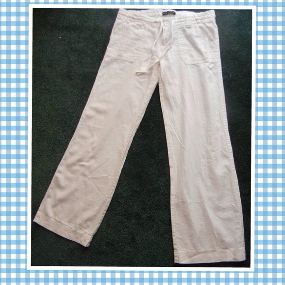 White linen pants