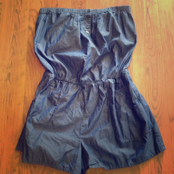 *****SOLD***Denim colored strapless romper