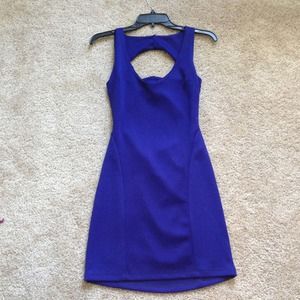Deep Blue Body Con Dress w/ Open Back