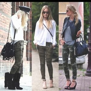 NWOT Free People slouchy camo jeans . 27-26 x29