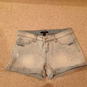 High waisted jean shorts