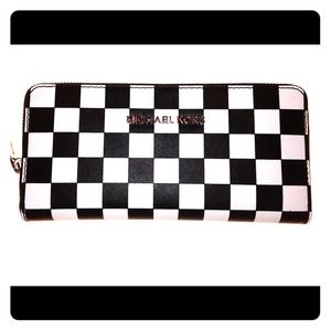 MK Checkerboard Saffiano Wallet