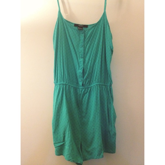 💗Forever 21 Polka-Dot Romper