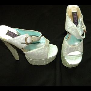 Baby Blue Pleaser Platforms
