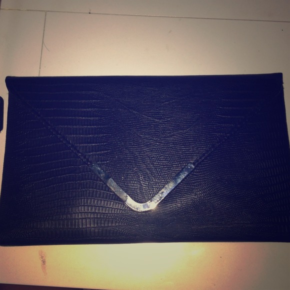 Faux Snakeskin leather clutch