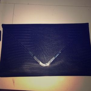 Faux Snakeskin leather clutch