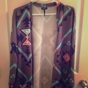 Long button up sweater