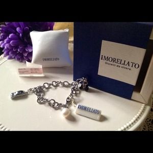 Italian Morellato bracelet w/ 3 genuine charms 30g