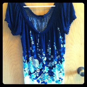Blue Flowered H&M Top