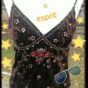 Esprit Sequined Flowered Tank