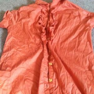 Orange button down dress with ruffles✅reduced✅
