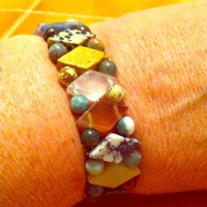 Awesome Rainbow of Gemstones Bracelet/Reduced!