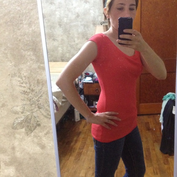 SOLD Michael Stars SHINE top-Gorgeous coral color