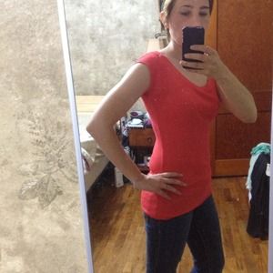 SOLD Michael Stars SHINE top-Gorgeous coral color