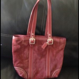 Red authentic coach purse