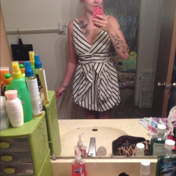 Black and white bubble dress