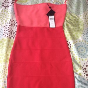 BCBG body dress in coral pink NWT