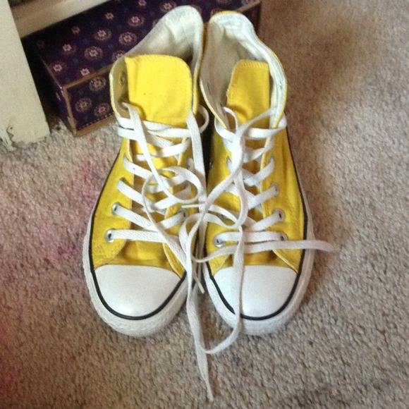 Yellow high top converse (chucks)