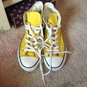 Yellow high top converse (chucks)