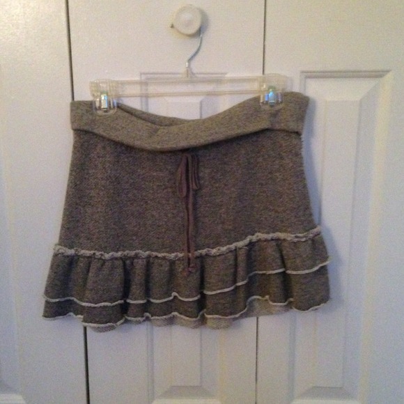 Soft Cotton Gray Mini Skirt