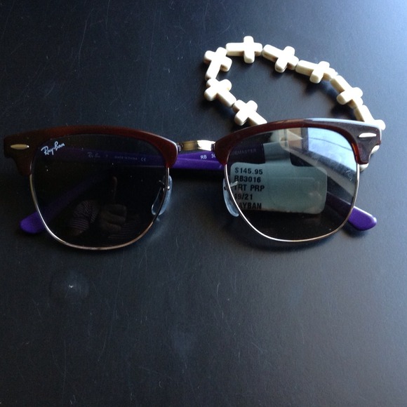 $$$ SOLD $$$ Ray-Ban clubmasters purple/torties