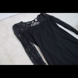 Lace Sleeves Sweetheart Dress