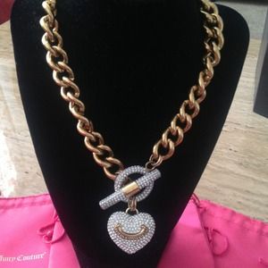 💯 Authentic Juicy Couture Pave Heart Necklace