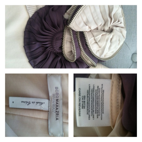 Bcbg ivory & purple lavender strapless dress - Picture 6 of 7