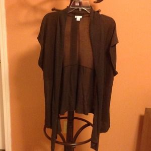 Brown short sleeve cardigan