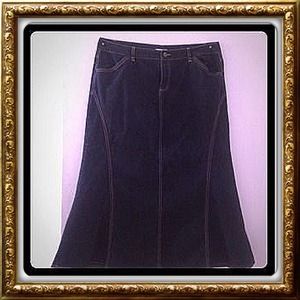 Long blue jean skirt