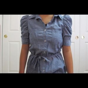 Button Down Denim Shirtdress